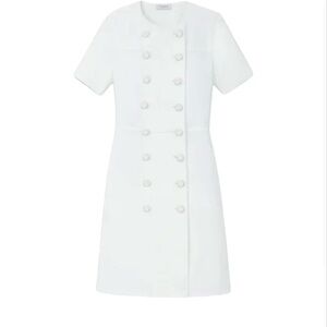 Lafayette 148 New York White Double-Breasted Mini Dress